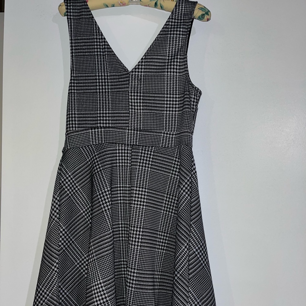 Bailey Blue Houndstooth Pattern Dress with Belt Buckle (Large)